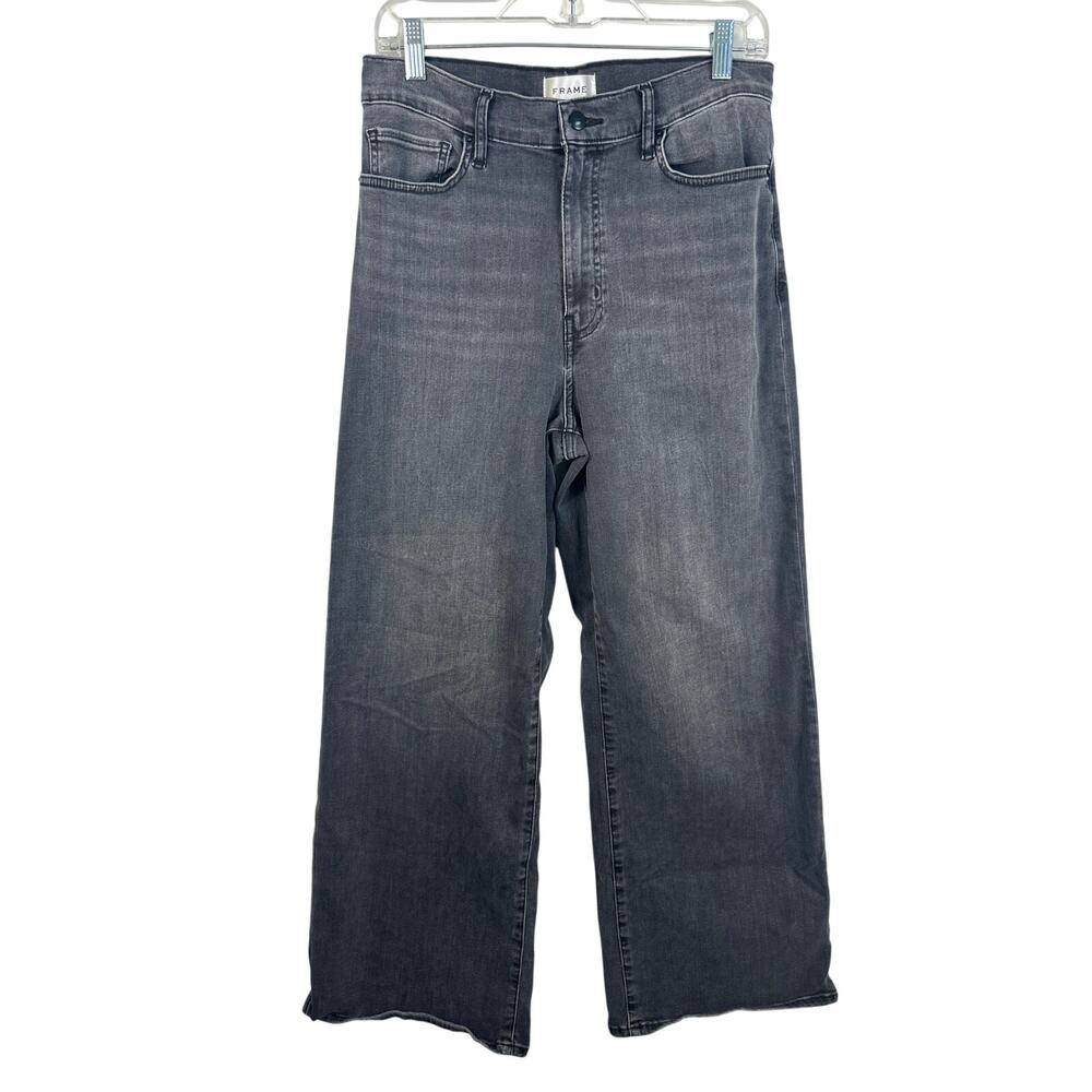 Frame Le Palazzo Wide-leg Denim Jean faded Charcoal Gray Wash Size 30 EUC